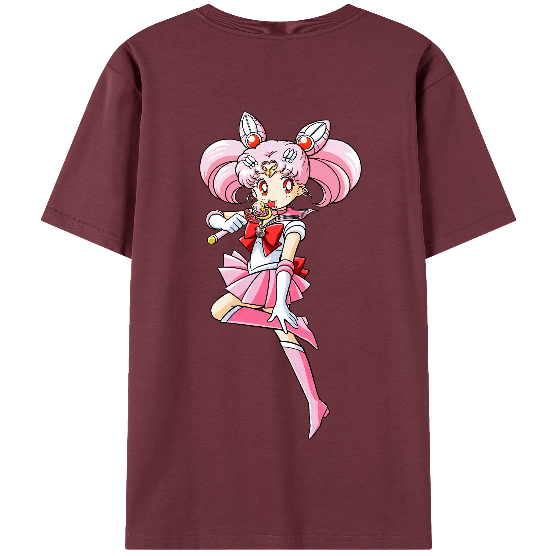 （画像用） 美少女戦士セーラームーン ちびうさ Sailor Moon Chibiusa Tsukino Usagi Small Lady Serenity 綿100％半袖Tシャツ（背面プリント）
